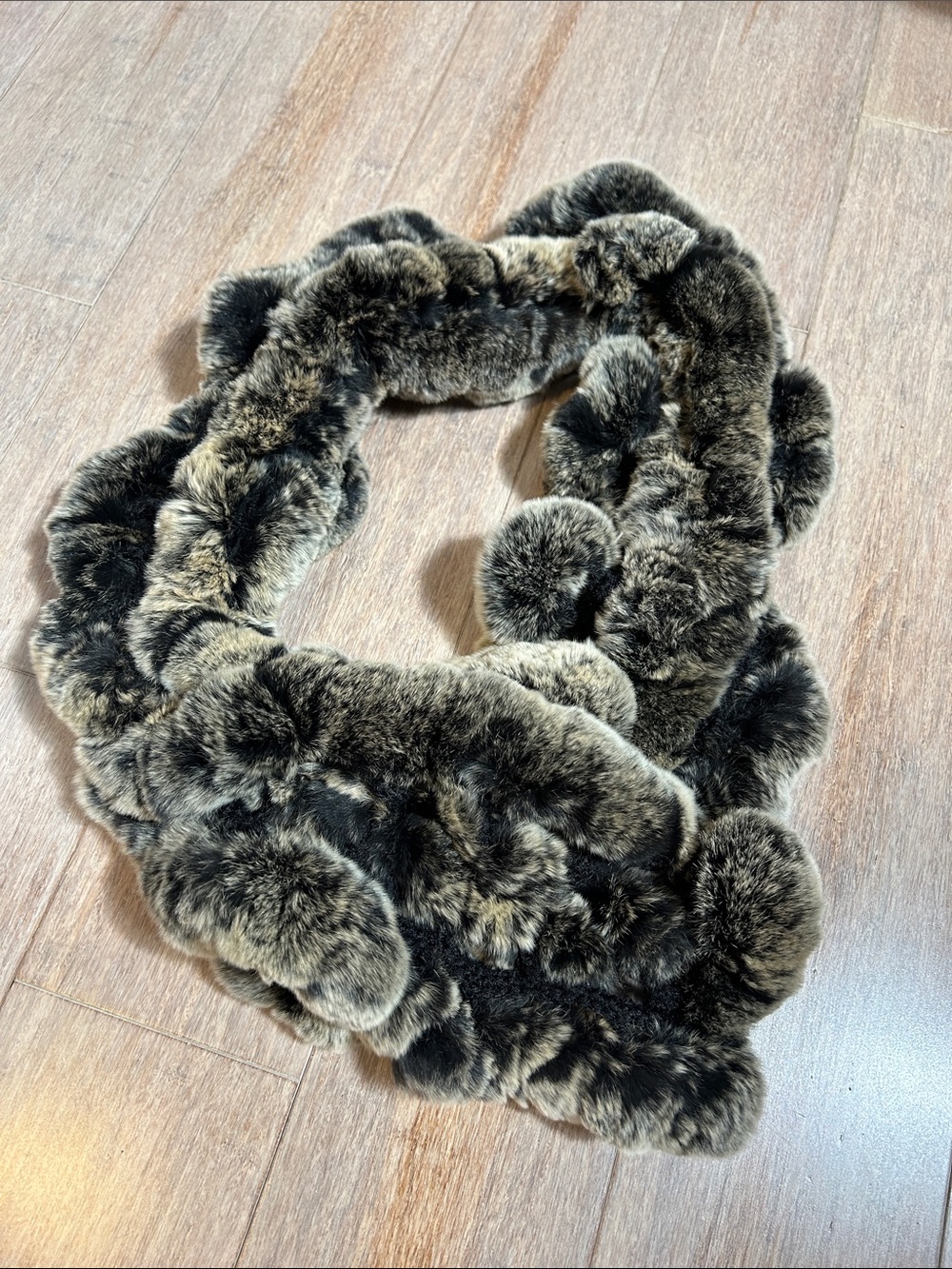Rex rabbit fur scarf super soft ash color